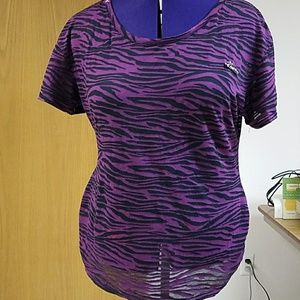 Purple zebra print burnout top
